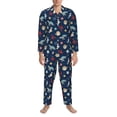 thumbnail image 3 of Yiaed Sea Creatures Print Men’s Pajamas Set - Long Sleeve Button Down Sleep Shirt and Pajama Bottoms Sleepwear Set Mens Pjs Sets Men's Pajama Bottoms-XX-Large, 3 of 7