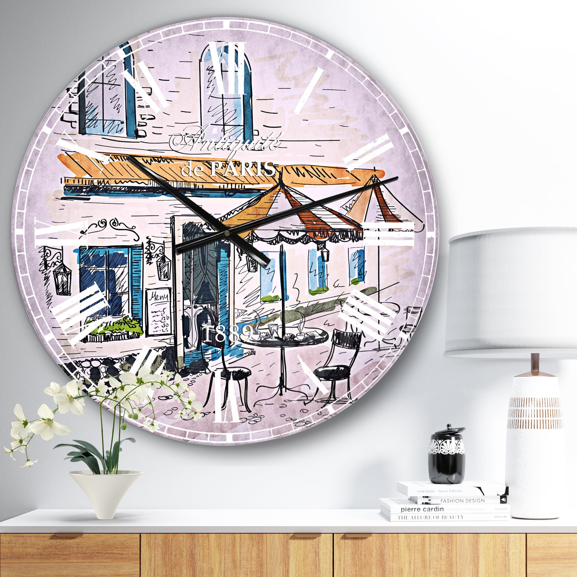 Designart 'Street CafÃ©' French Country wall clock