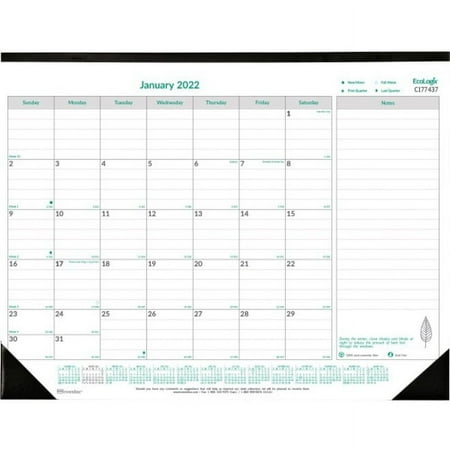 UPC: 0069775609832 | Brownline EcoLogix Monthly Desk Pad Calendar  22  x 17   100% Recycled  FSC Certified  Green/White  January To December 2023  C177437