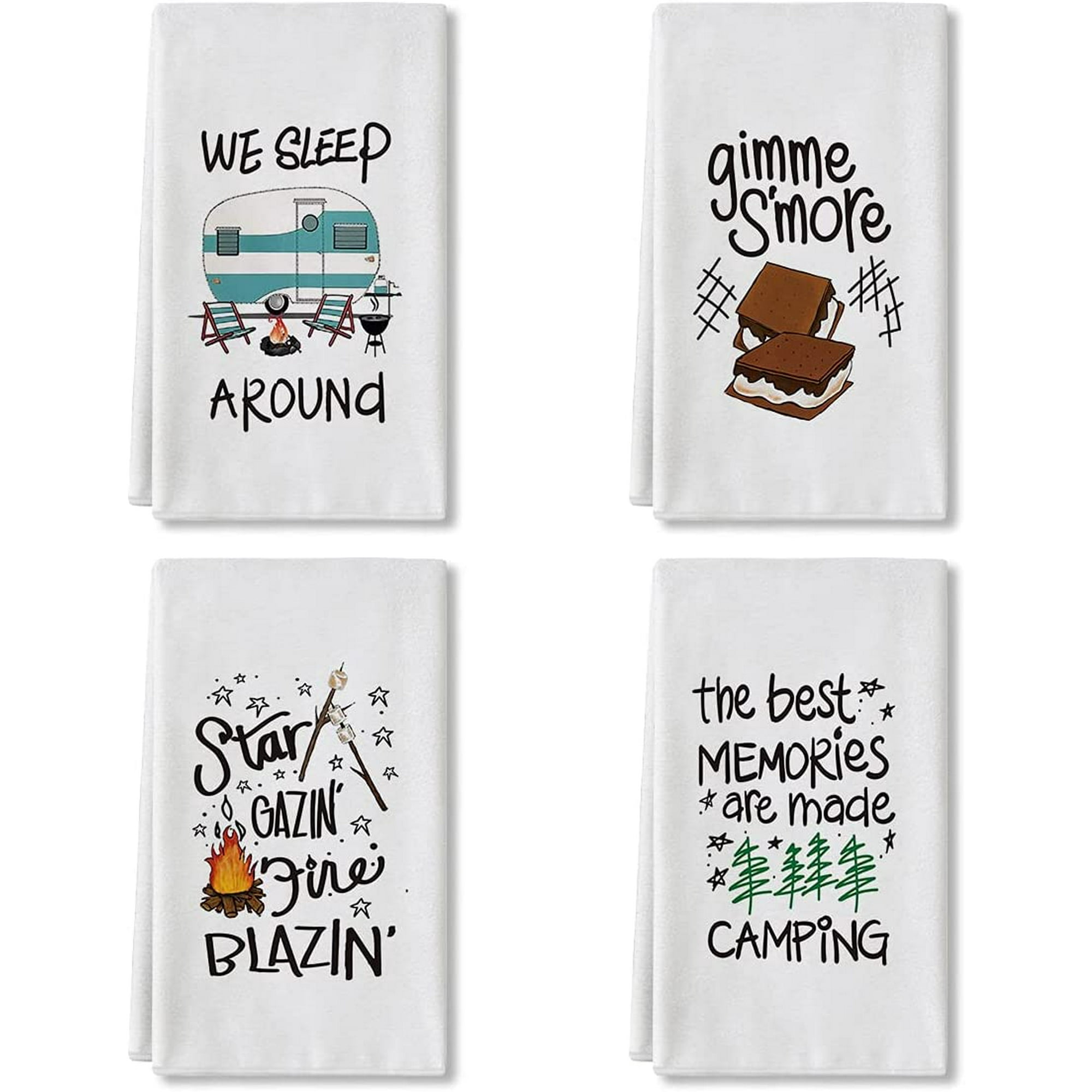 Camp Quote Funny Kitchen Towels and Dish Towels, 18 x 28 Inch Housewarming  Daily Holiday Ultra Absorbent Drying Cloth Hand Towels and Tea Towels for  Cooking Baking Set of 4 | Walmart Canada