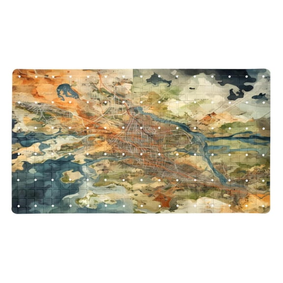 Non-Slip Bathtub Mats Vintage Map Prints Soft Bath Tub Bathroom Shower Mat for Baby and Adults, Machine Washable