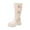 Beige, variant on Lovzfmll Boots for Women, Casual Buckle Metallic Motorcycle Boots, Chunky Heel Round Toe Knee High Boots, Comfy Fall Winter Shoes, 5.5, Green
