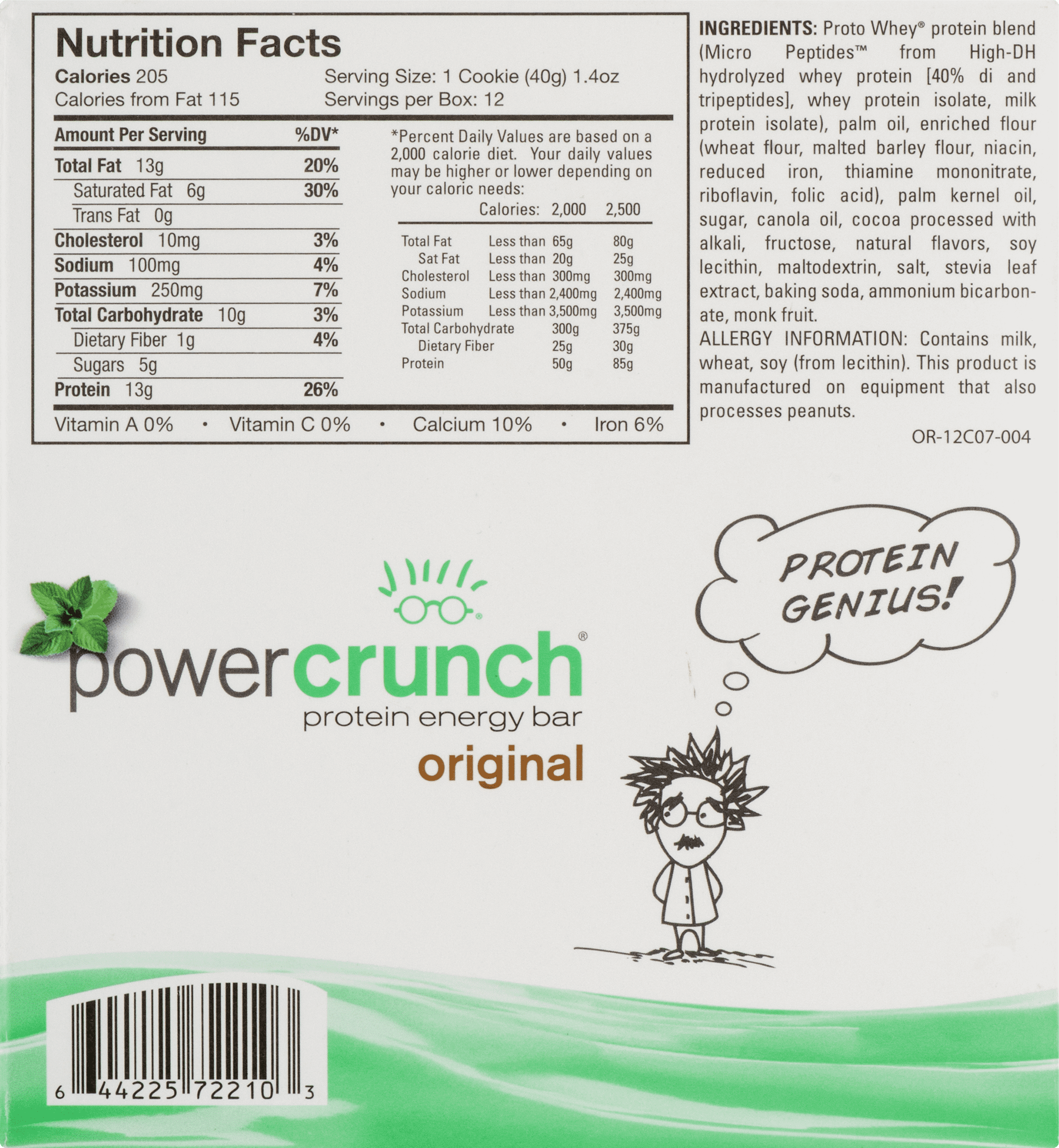Power Crunch Bar 13 Grams Of Protein Chocolate Mint 14 Oz 12 Ct Power Crunch Bar 13 Grams Of Protein Chocolate Mint 14 Oz 12 Ct