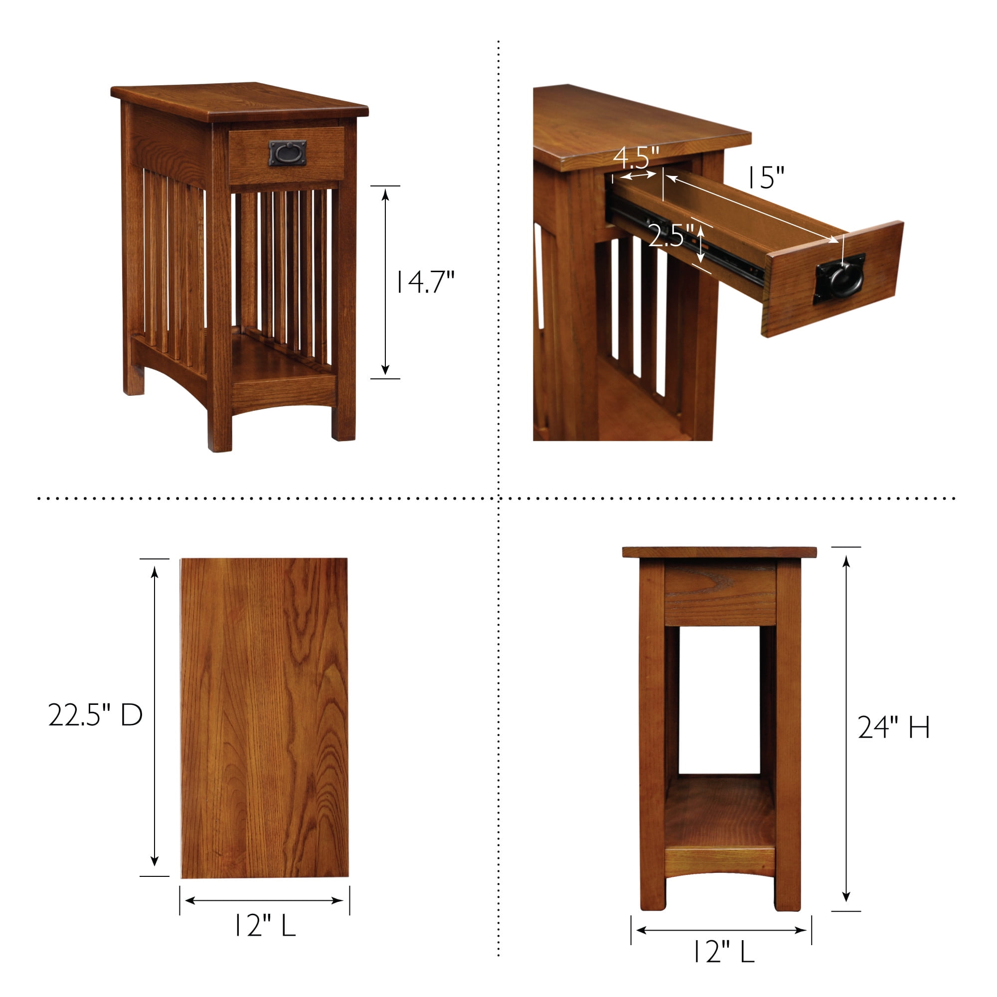 Narrow mission 2024 style end table