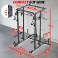 thumbnail image 2 of Smith Machine,Smith Machine Squat Rack with Pulley System, Dip Bar, LAT Pulldown,1700LBS Multi-Functional Power Cage for Home Gym with More Workout Equipment, 2 of 8