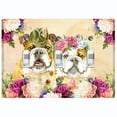 thumbnail image 1 of Metal Light Switch Plate Cover Cute Bulldog Couple Green Fedora Floral Crown DOG024, 1 of 13