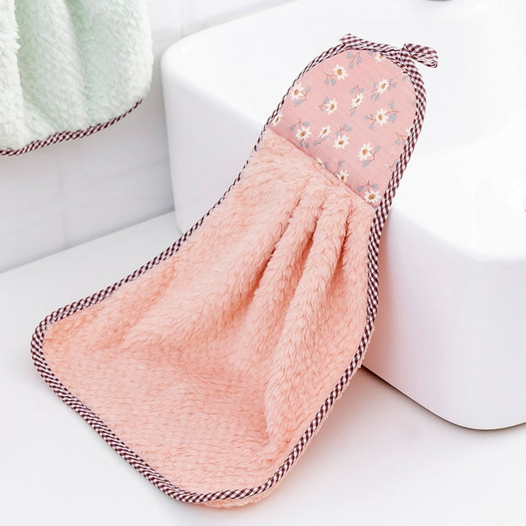 1pcs Velvet Hanging Hand Towels Bathroom Accessories Household