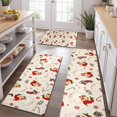 thumbnail image 2 of Beige Christmas Santa Pattern Kitchen Rugs Sets Of 3,Kitchen Runner Rugs Non Skid Washable,Decorative Kitchen Floor Mats for Kitchen,Sink,Laundry,17"x30"+ 17"x47" + 17"x59", 2 of 6