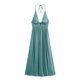 thumbnail image 2 of HH TRAF Vestidos elegantes de verano para mujer, verde, sin espalda, decorado, plisado, con cordones, para mujer, sin mangas, estilo playero, vestido largo para mujer, 2 of 4