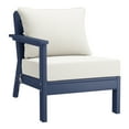 thumbnail image 4 of WestinTrends Avalon Outdoor Patio HDPE Loveseat Sofa with Patio Cushions, Navy Blue/White, 4 of 5