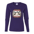 thumbnail image 3 of Baseball Mom Jaguar Print Sports Womens Graphic Long Sleeve T-Shirt, Purple, Small, 3 of 5