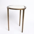 thumbnail image 6 of Aarvum Ellora Side Table – White Marble Top with Raised Brass Rim & Tripod Base, Modern Pedestal Accent Table for Luxury Living Spaces, 6 of 7