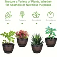 thumbnail image 5 of VAETTLO 2-Pack 8 Inch Whiskey Barrel Planter with Drainage Holes & Saucer, Small Resin Flower Pot Imitation Wine Barrel Design, Rustic Garden Pots for Herbs, Succulents, Indoor Outdoor Decor, 5 of 5