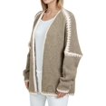 thumbnail image 3 of Women'S Oversized Cardigan Sweaters Fall Long Lantern Sleeve Knit Open Front Green L, 3 of 9
