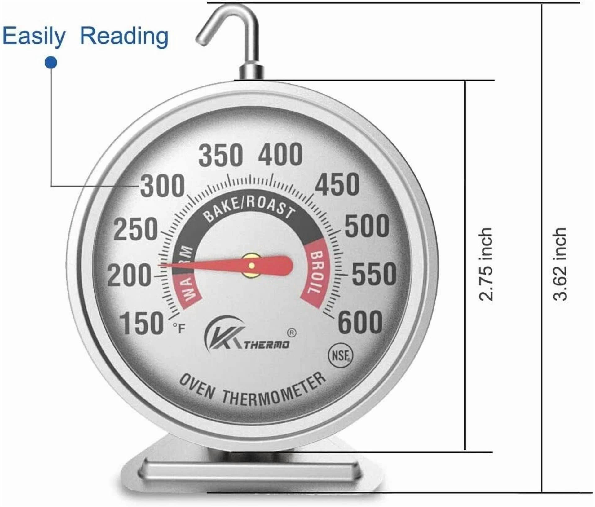 CRESTIN- 3 Oven Thermometer Nsf Accurately Rotary Hook/Stand Up For Kitchen Food Cooking