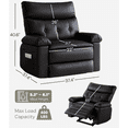 thumbnail image 2 of Oversized Manual Recliner Chairs for Adults, PU Leather Small Recliner Chair with 90° - 150° Adjustable Back,Lazy Boy Single Sofa Chairs for Small Space, 2 of 7