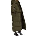 thumbnail image 3 of Winter Women Solid Color Long Down Coat Female Hooded Cotton-Padded Zipper Jacket, 3 of 4