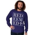 thumbnail image 3 of Redeemed Cross Christian Faith Long Sleeve TShirt Men Women Brisco Brands S, 3 of 6