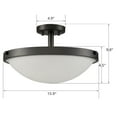 thumbnail image 5 of Claxy 3-Light Black Semi Flush Mount Ceiling Light with Bowl Frosted Glass Shade, 5 of 5