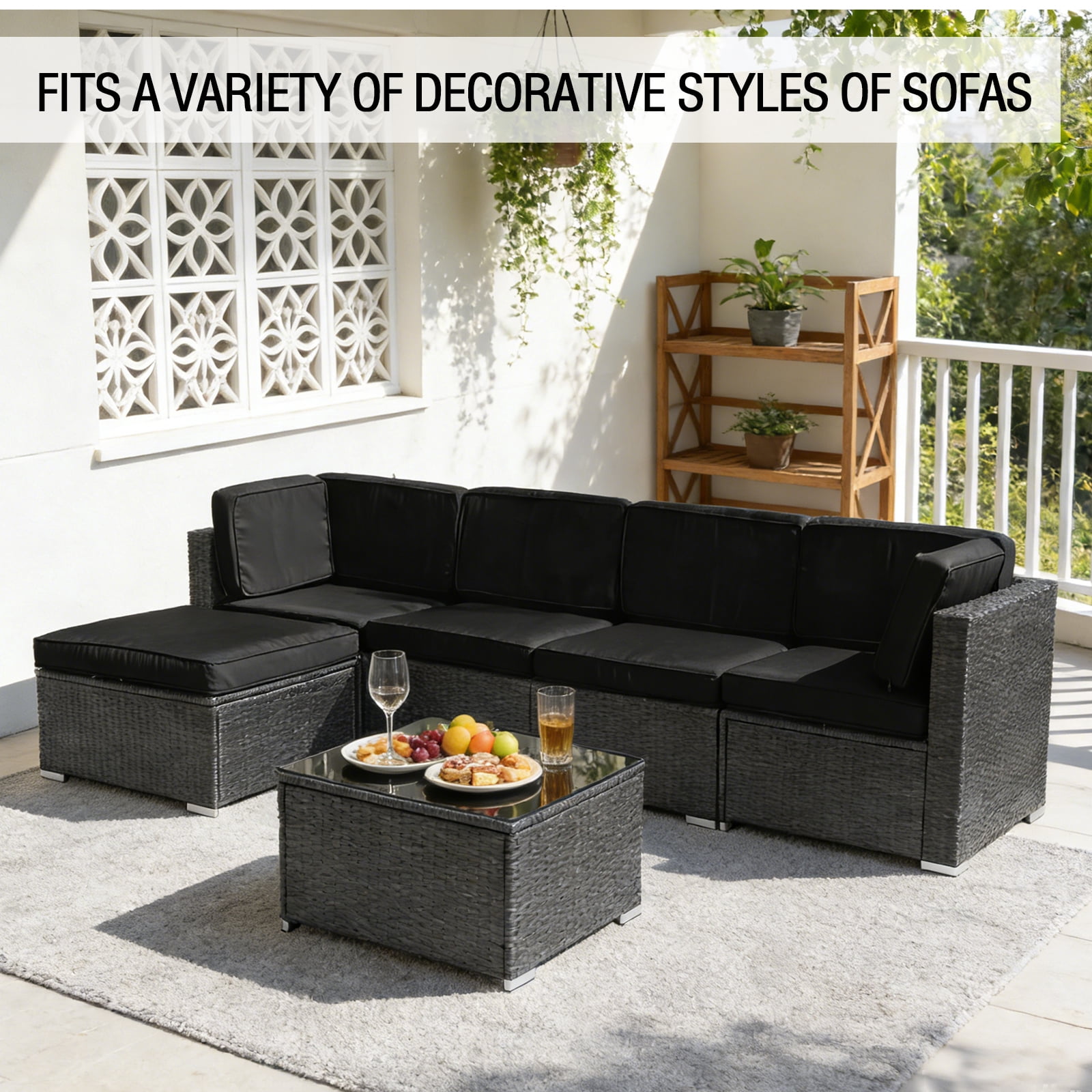 FKS LIFE Outdoor Cushions Covers Patio Sofa Washable Cushions Cover Furniture Cushion Slipcovers Sets (11 Pack)
