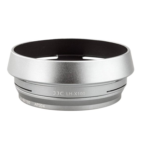 X100V Hood, X100F hood, JJC LH-JX100 Silver Metal Lens Hood Adapter Ring for Fujifilm X100V X100F X70 X100 X100S X100T, Replaces FUJIFILM AR-X100 Adapter Ring