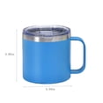 thumbnail image 3 of JHyouerji 12oz Coffee Mug,Sky Blue Double Wall Vacuum Insulated Stainless Steel Camping Coffee Mug with Handle Spill Proof Sliding Lid Outdoor Travel Thermal Cup, 3 of 6