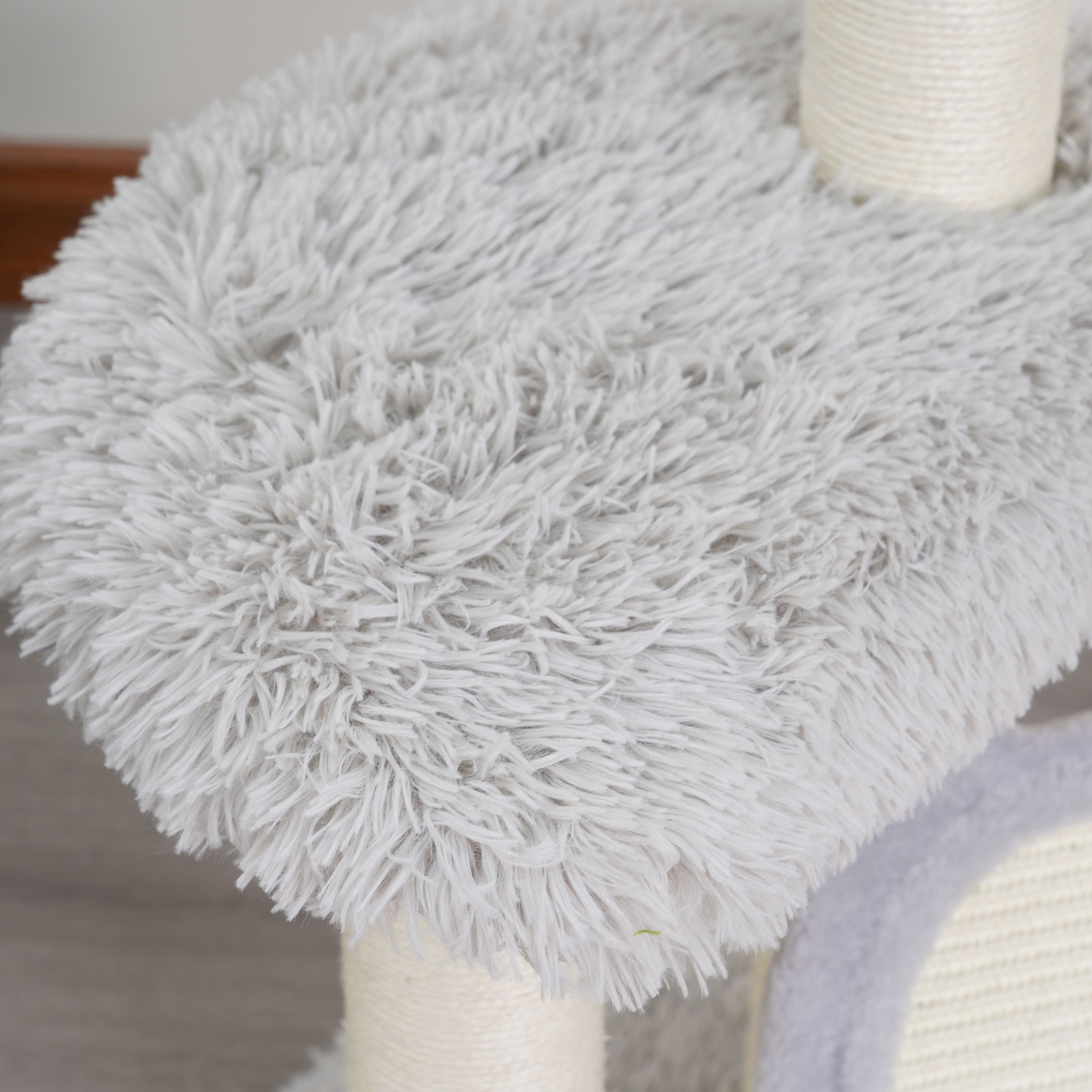Petpals 37" Cat Tree with Cute Cat-shaped Sisal Scratching Mat with Free LED-Ball
