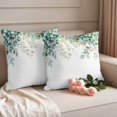 thumbnail image 2 of Green Eucalyptus Leaf Pillow Covers 2 Pack Spring Floral Plant Rustic Farmhouse Watercolor Pillowcase Waterproof Outdoor Throw Pillow Cover for Patio Garden Square Cushion 16”x16”, 2 of 9