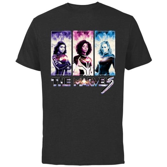 Marvel Studios The Marvels Ms. Marvel Photon Captain Marvel - Short Sleeve Cotton T-Shirt for Adults - Customized-Black