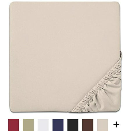 Ultra Soft Premium Brushed Microfiber Fitted Sheet, Queen, Cream, Perfect replacement for your fitted sheet with broken elastic band By Sweet Home