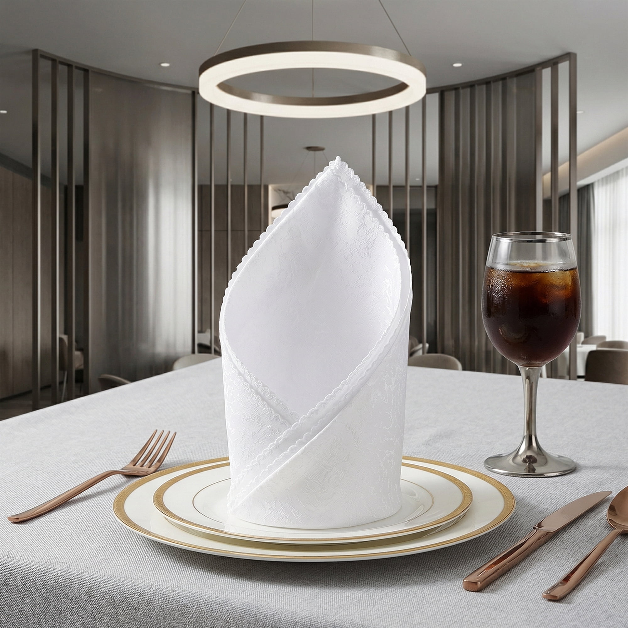 Unique Bargains 12Pcs Reusable Party Cloth Napkins White 19x19inch