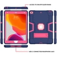 thumbnail image 4 of Allytech iPad 10.2" Case 9th Gen, iPad 10.2" Case 8th 7th Gen, Without Screen Protector Heavy Duty Shockproof Rugged Protective Kickstand Case Cover for Apple iPad 10.2 Inch 2021/2020/2019, Blue/Rose, 4 of 5