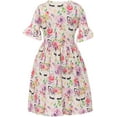 thumbnail image 2 of Toddler Girl Kids Ruffle Sleeve Unicorn Floral Easter Flower Girl Dress Purple 2T XS 501294 BNY Corner, 2 of 3