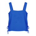 thumbnail image 3 of Womens Tank Tops Ladies' Summer Casual Loose Cotton And Linen Sleeveless Camisole With Split Vest Blue Tank Tops for Women, 3 of 7