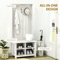 thumbnail image 4 of HOMCOM Arbre de Hall avec Banc de Rangement pour Chaussures Entrée Porte-Manteau Banc Blanc, 4 of 10