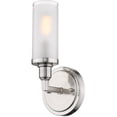 thumbnail image 1 of Golden Lighting 8209-BA1 PW-FRST Ellyn 1 Light Bath Vanity with Frosted Glass & a Clear Rim Accent, Pewter, 1 of 1