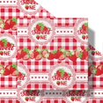 thumbnail image 6 of Strawberry 1st Birthday Wrapping Paper Roll for Baby Girl, Red White Strawberry Lace, Sweet One Design, for Baby Shower, Valentines, Mini Roll 17 in x 16.4 Ft, 6 of 14