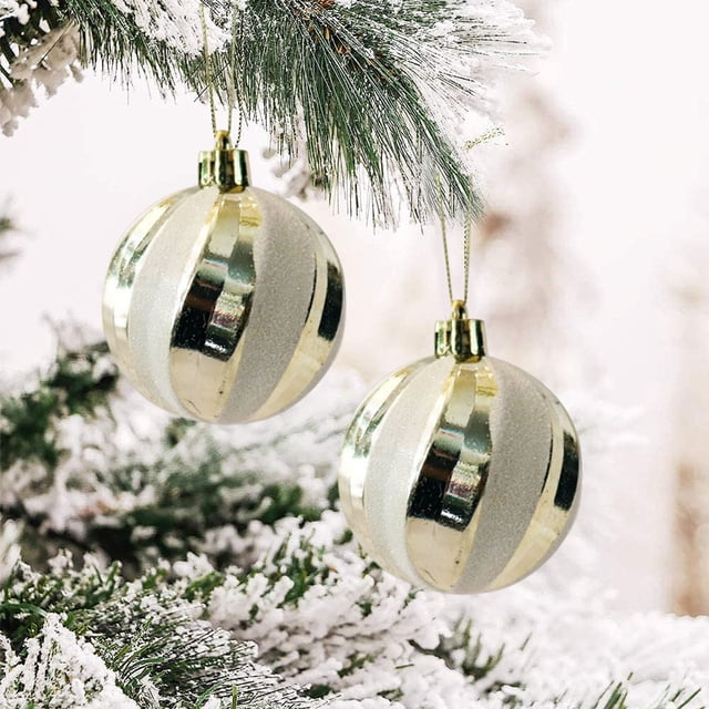Fiudx Juego de Decoración Navideña, Bolas Navideñas de Plástico Galvanizado, Diseño Multicolor Pintado a Mano, Juego de 42 Piezas, Decoración Navideña Versátil, Adornos para Árboles y Coronas, Un Toq