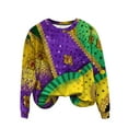 thumbnail image 5 of Mardi Gras Fleece Lined Sweatshirts for Women Funny Graphic Crew Neck Holiday Sweatshirts Trendy Casual Long Sleeve Carnival Tops Ladies Mardi Gras Shirts 2026, 5 of 7