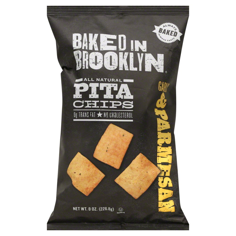 Baked In Brooklyn All Natural Garlic Parmesan Pita Chips, 8 Oz