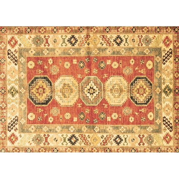 Ahgly Company Indoor Rectangle Geometric Brown Traditional Area Rugs, 2' x 5'