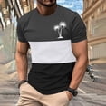 thumbnail image 2 of Mens Casual Pantalones Cortos Cuello Redondo Patchwork Impresión Suéter Blusa de Fitness, Camisetas para Hombre, 2 of 4
