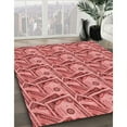 thumbnail image 3 of Ahgly Company Machine Washable Indoor Round Transitional Red Area Rugs, 5' Round, 3 of 7