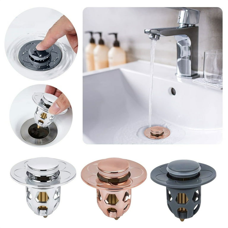 Universal Washbasin Water Head Leaking Stopper, Bathroom Sink Stopper, Bathroom  Sink Drain Strainer Stopper for Bathroom Sink and Bathtub Replacement  Parts(Silver) 