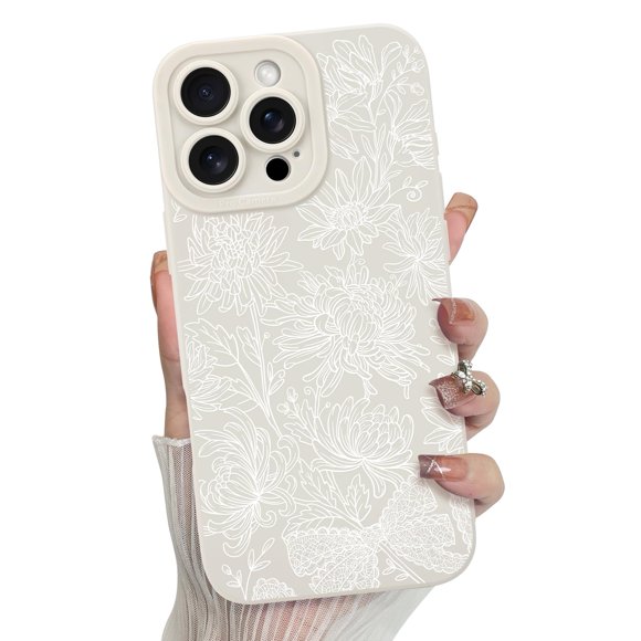 Funda de teléfono MZELQ para iPhone 16 Pro de silicona con diseño floral y girasol
