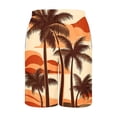 thumbnail image 4 of Iugvhana Men's Swim Trunks with Pockets Bathing Suit Summer Hawaiian Tropical Print Drawstring Board Shorts Swimwear Long Shorts Khaki XXXXXL, 4 of 5