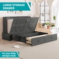 thumbnail image 4 of BALUS 64" Murphy Bed Cabinet with Mattress, Queen Size Modern Multi-Functional Cube Bed with Folding Foam Mattress, Stone Grey, 4 of 9