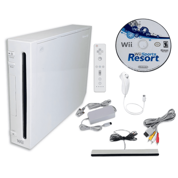 Restored Nintendo Wii Console Wii Game System with Wii Sports Resort, White (Refurbished)