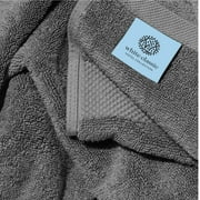 White Classic Luxury Bath Towels Large - Cotton Hotel spa Bathroom Towel |30x56 | 4 Pack | Grey