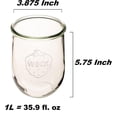 thumbnail image 2 of Frascos de vidrio WECK Tulip de 1 L, boca ancha, paquete de 2, 2 of 9